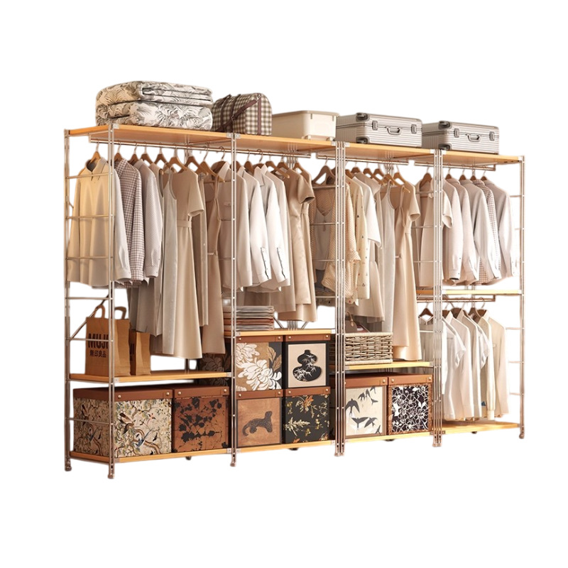 Armario abierto estilo antiguo colgador de ropa dormitorio piso walk-in armario ropa percha