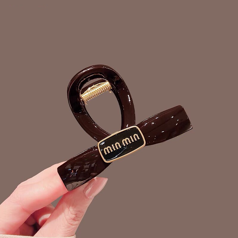 2026 New Style Bow Hair Clip with a High-End Feel, Letter Design, High Ponytail Claw Clip, Hair Accessory for Half-Tied Hairstyles, Women's Shark Clip