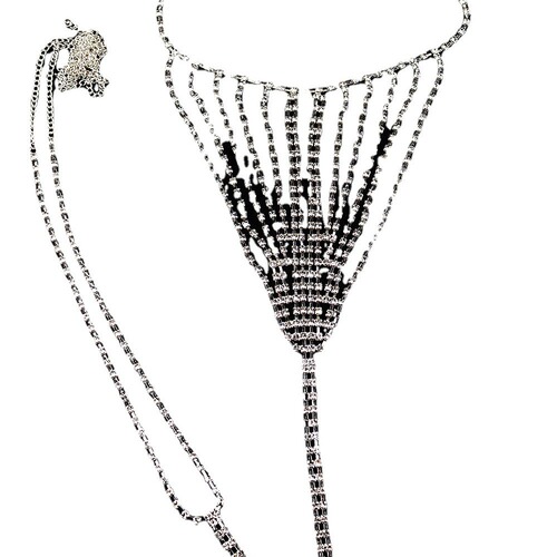 Amazon Multi-layer Tassel Water Diamond Waist Chain Accessory Women's Bikini Style Body Chain Sexy Wish