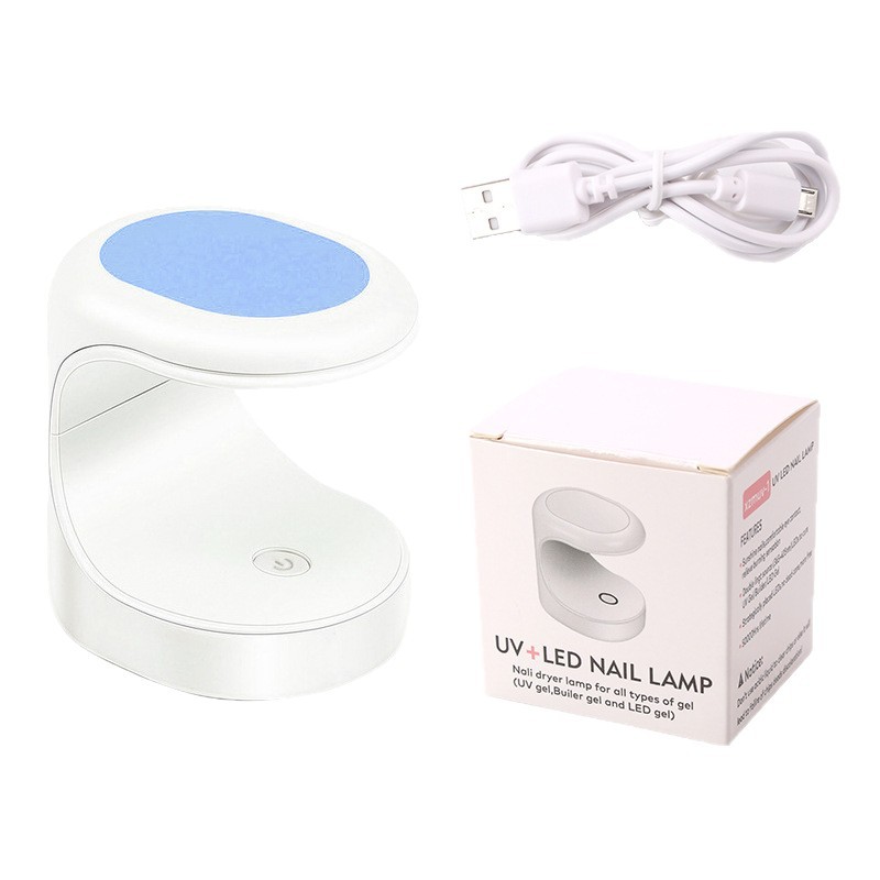 Lámpara de mini manicure, lámpara de uñas en forma de C, lámpara portátil de fototerapia de manicure, pequeña máquina de fototerapia de mano, secado rápido