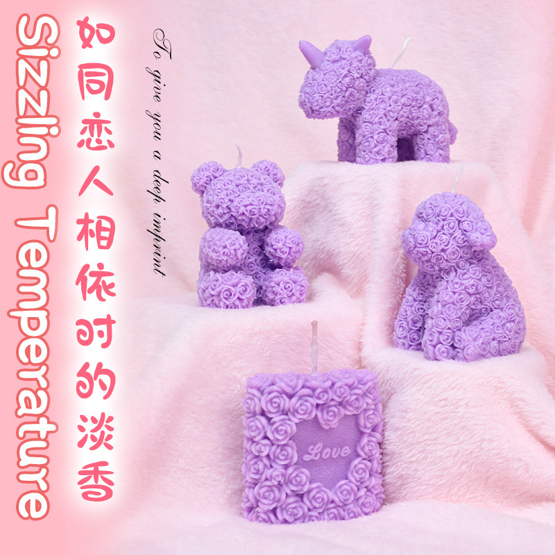 Jiuai Low-Temperature Drip Candle for Couples, Soy Wax Sensory Play, Purple Blossom — detail image 4