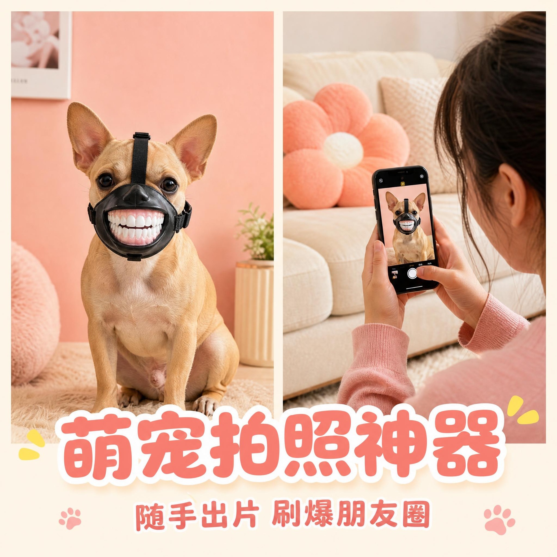 El nuevo perro divertido transfronterizo se ríe de la boca de los dientes y viaja con una divertida decoración de la boca funny Dog muzzle image 4