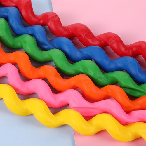 Spool-shaped, elongated, and thick spiral balloon, wholesale children's toy, birthday party decoration, latex balloon, stall display