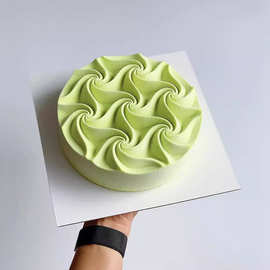 8连螺旋花模具海浪波浪慕斯模立体蛋糕硅胶模法式甜品模cake mold
