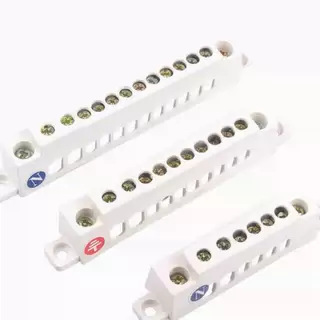 TCL型防护防尘零地排铜排接零地线桥型接线端子6位-12位绝缘外壳