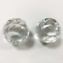 茶壶盖水晶玻璃工艺品摆件透明灯饰球40mm单平球三角刻面球配件