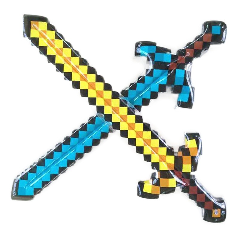 Cross-Border Inflatable Toys Pixel Knife Simulation Weapon Stage Props Pvc Pirate Sword Axe Outdoor