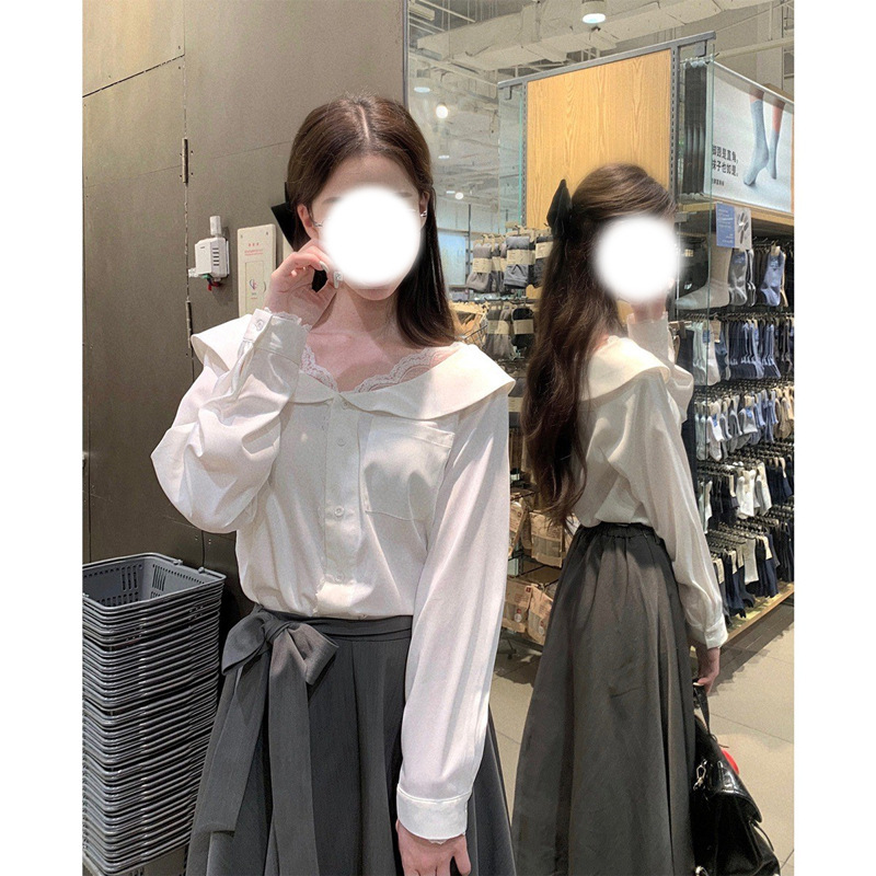 THETURE高智学姐衬衫半身裙两件套装女设计感百搭气质显瘦早秋|undefined