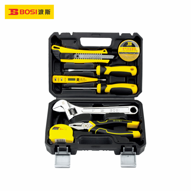 波斯工具8件套家用套装工具组合钳子螺丝刀卷尺工具箱BS-J008正品