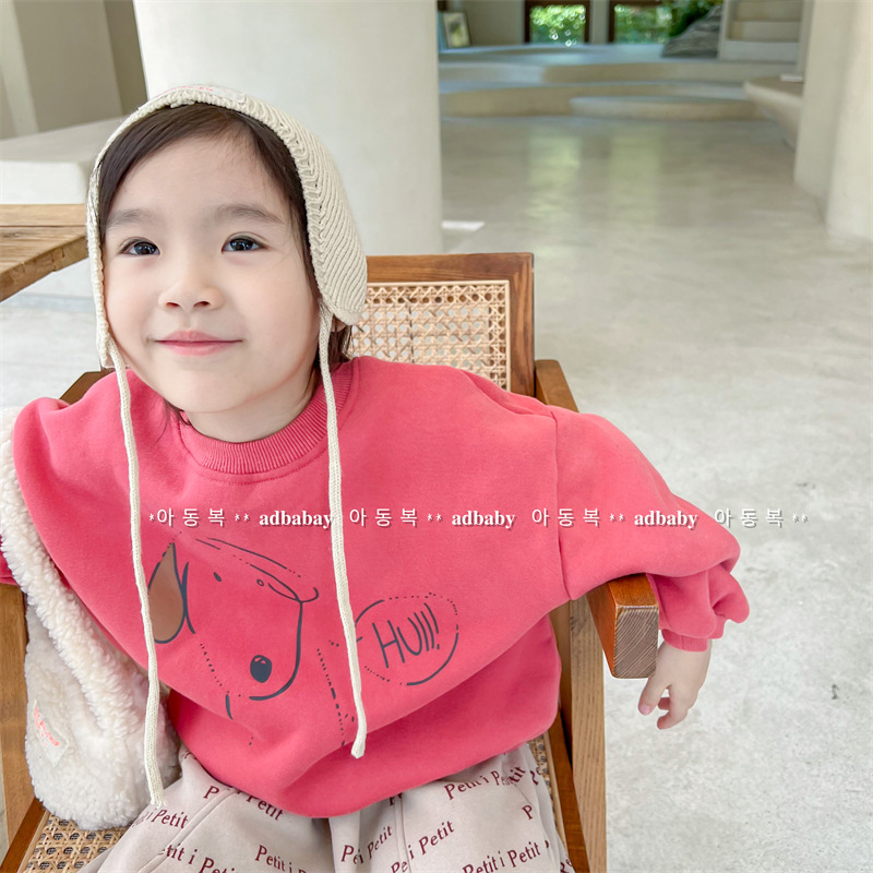 2023 new children's clothing autumn and winter clothing children's autumn Korean style fleece sweatshirt girls autumn clothing 122631