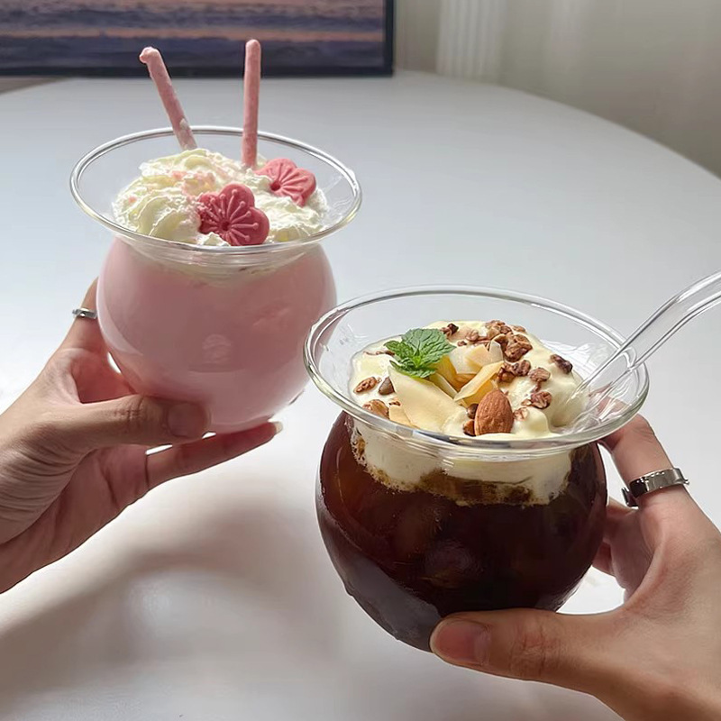 Creativo en línea popularidad vieja taza de chucurrido moda personalidad helado helado café té de leche frasco de vidrio