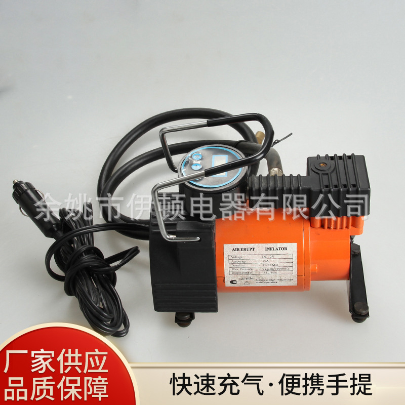 厂家供应车载汽车数显气泵 便携快速充气气泵 汽车轮胎打气机