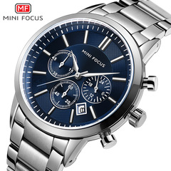 MINI FOCUS Brand Watch Classic Business Casual Men's Watch with Night Light Waterproof Steel Strap Men's Watch 0188G