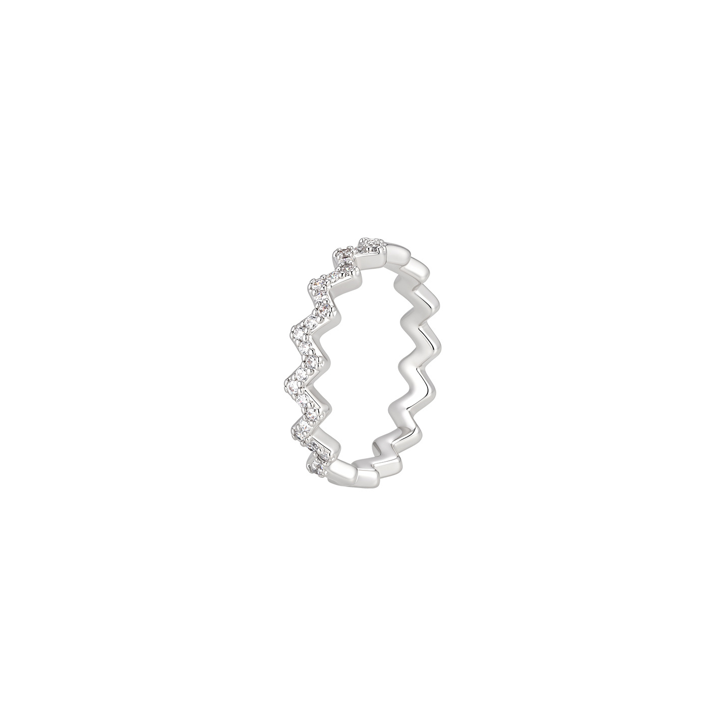 Anillo Fino Ondulado de Aleación, Galvanizado, Apilable, para Mujer image 6