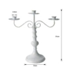 3-head white iron candlestick