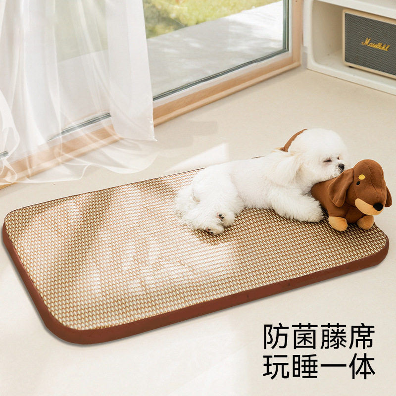 Almohada para perros de primavera y verano, colchoneta de verano, alfombrilla de ratán para gatos, nido para gatos, perrera fresca, suministros para mascotas al por mayor
