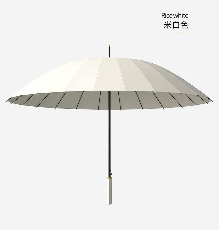 24本骨ロングハンドル傘 メンズ 大型 自動強化 暴雨 強風 防風 ブラック ビジネス カスタマイズ ストレート傘 メンズ|undefined