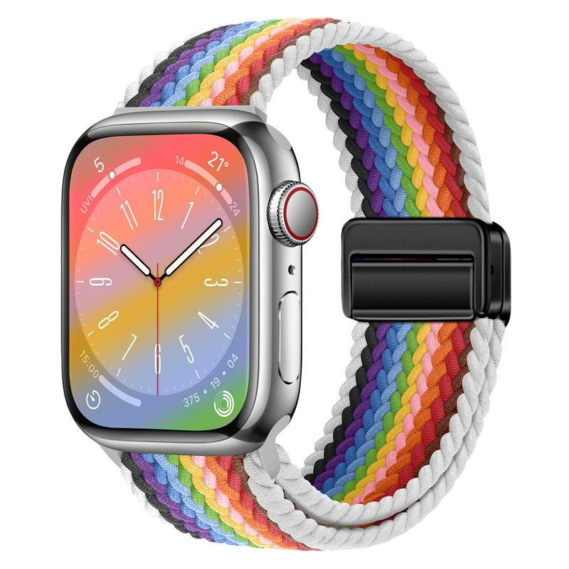 Подходят Applewatch S10/9/8, магнитный ремешок, магнитная пряжка, плетёный ремешок Apple, интегрированный ремешок