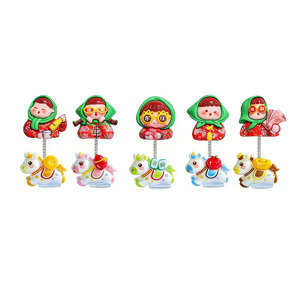 2026 nuevo año de caballo rico rico pony swing chica decoraciones de automóviles eléctricos decoraciones de consola central