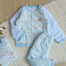 婴儿冬季分体夹棉套装宝宝a类棉衣2025新款新生儿衣服保暖两件套