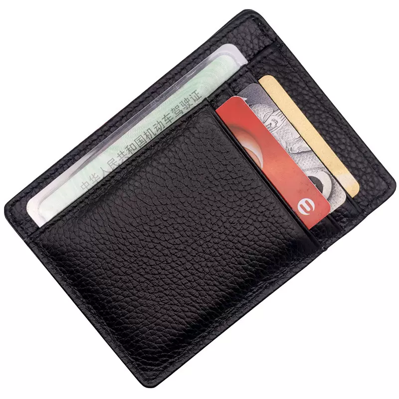 超薄多卡位真皮卡包 男女通用驾驶证件卡夹荔枝纹一片式卡套工厂