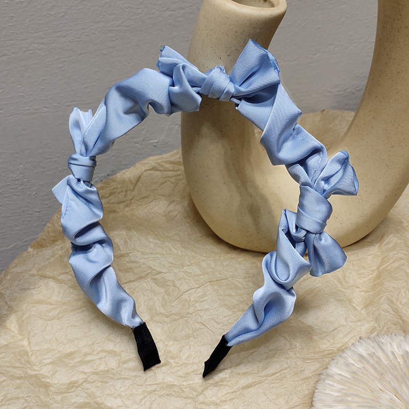 Korean Simple Solid Color Bow Fabric Headband display picture 9