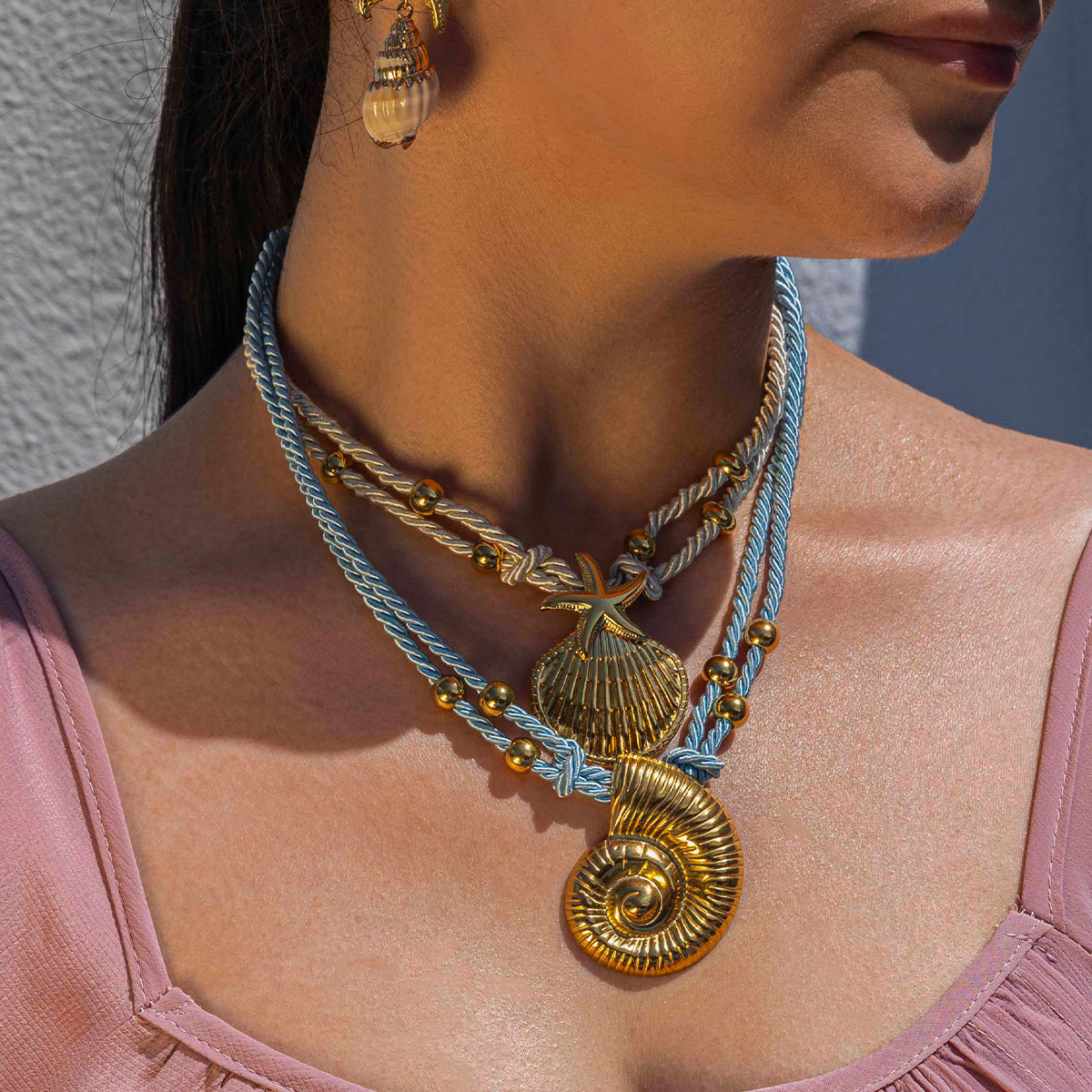 Tena collar de acero inoxidable europeo y americano dulce y fresco estilo chica caliente cuerda trenzada colorida collar de acero de titanio galvanizado joyería femenina que no se desvanece image 1
