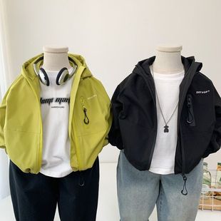 [1330 people's collection] boys' charge coat 2025 spring and autumn new children's casual hooded coat small men