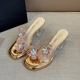 2025 Summer New Fashion Waterproof Platform Fairy Style Flower High Heel Sandals and Slippers Foreign Trade Women's Shoes