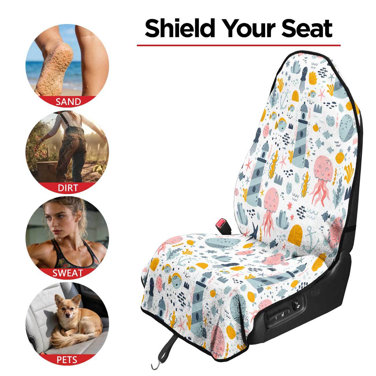 Marine seat towel cover front seat protector suitable for gym and exercise, universal for all seasons and car use