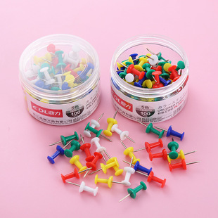 Press Nail Colorful I-Shaped 100 Pins Cork Board Photo Wall Decorative Nails Fixed Painting Thumbtacks