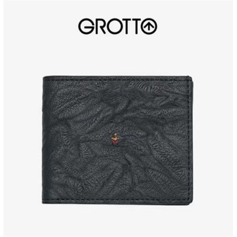 GROTTO 新しいクラシックシープスキンショートウォレットハンドメイド本革マルチカードスロットカードホルダーカードバッグカップルギフト|undefined