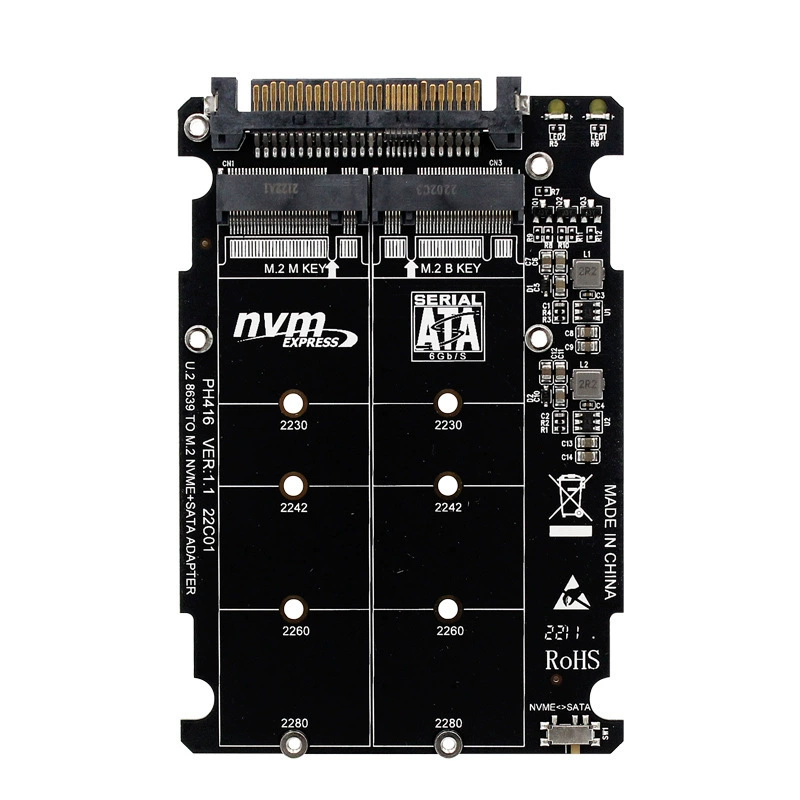 Корпус для 2,5" SSD U.2 SFF8639, NGFF M.2 NVMe PCIE4.0x4 SATA6G