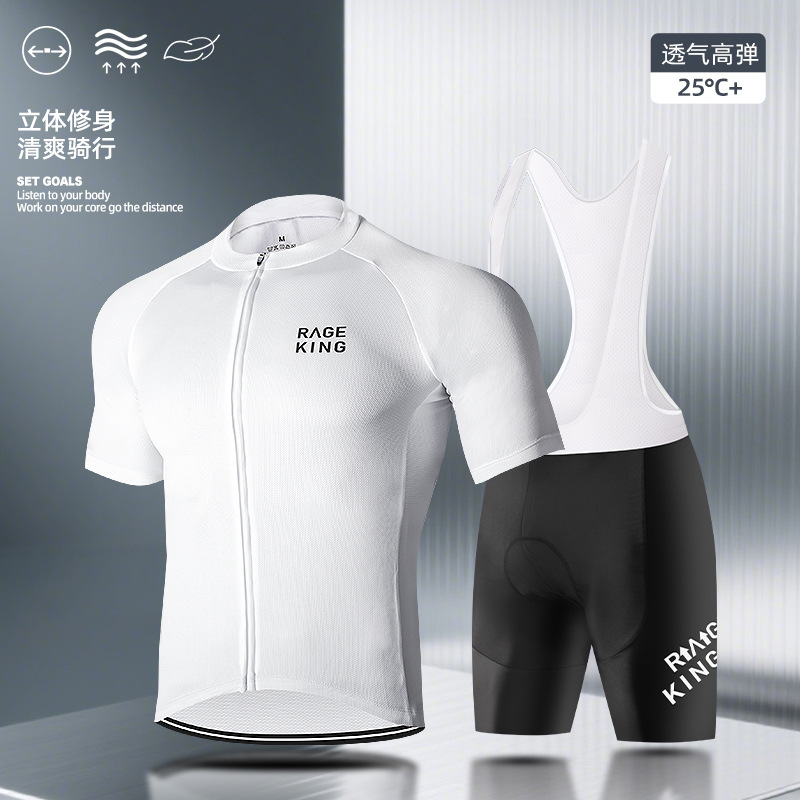 Cycling Short-Sleeved Cycling Clothing Mountain Bike Breathable Quick-Drying Cycling Clothing Road Bike Outdoor Cycling Sports Short-Sleeved Sleeves