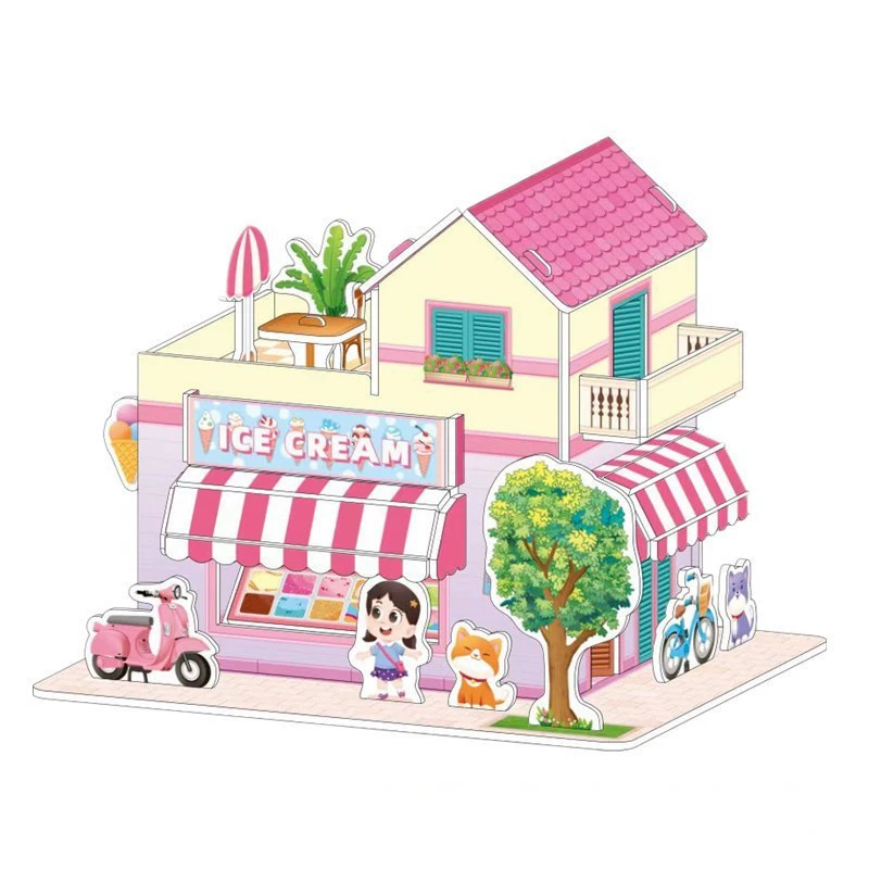 Three dimensional brainteaser, toy, house, interactive constructor, DIY, in 3d format, family style, Birthday gift