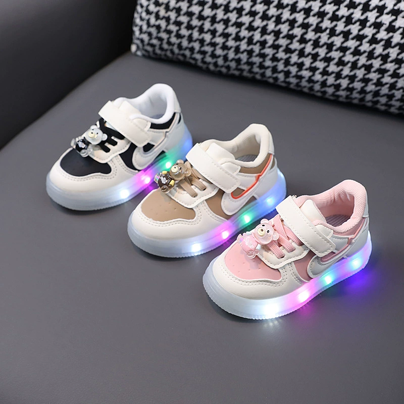 Детская обувь детская От 1 до 6 лет 2 девочки легкая обувь для доски 2024 Весенняя кожаная повседневная обувь для малышей с мягкой подошвой