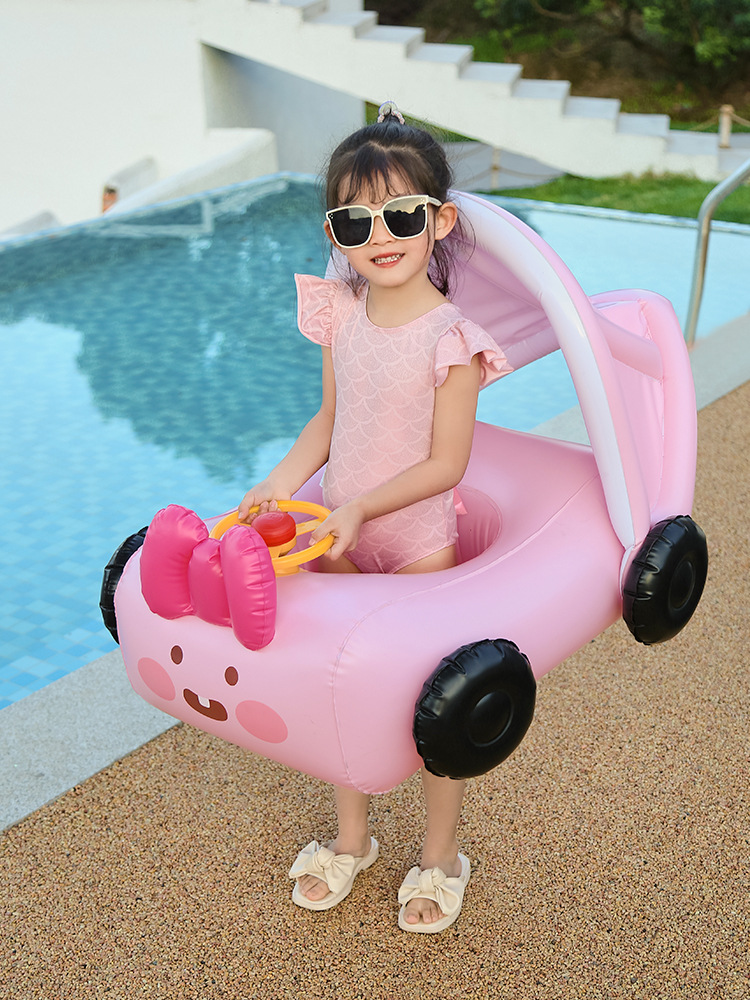 386g Weight Swim Ring Type of Swimming Accessories 1 Piece Quantity PVC Material Car, Sunshade Pattern Kid'S Gender Cute Style Cute Car Sunshade PVC Swim Ring Swimming Accessories 1 Piece 12