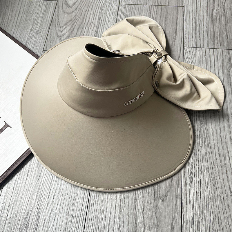 Gorro de protección solar de gran ala para mujeres de verano al aire libre gorro de protección de cuello sombrero de sombrero de sombrero de sol plegable anti-UV