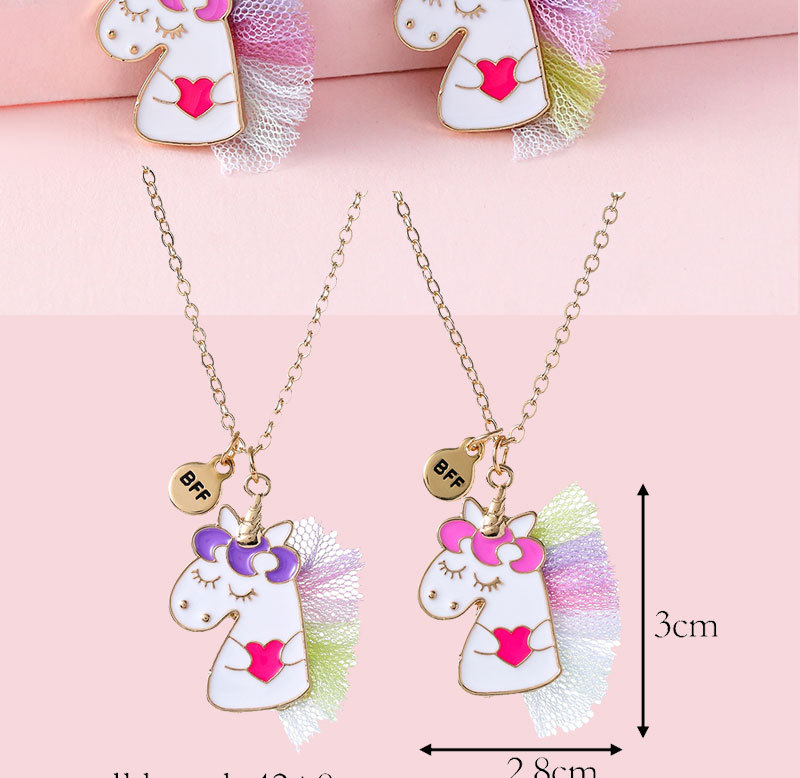 Sweet Unicorn Alloy Girlu0027S Necklace 1 Set