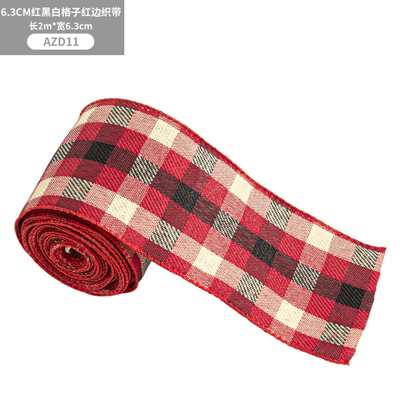6,3 CM rojo y negro Plaid