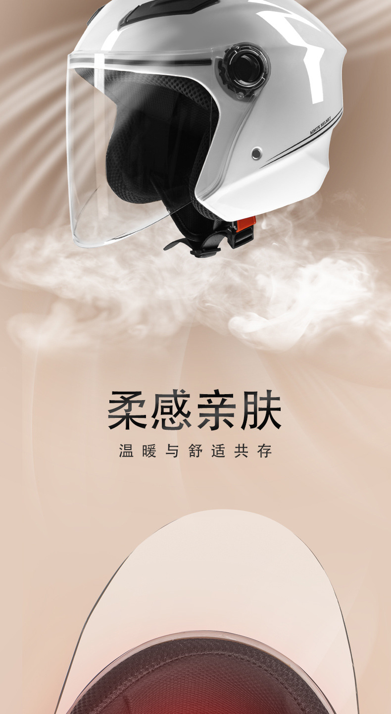New National Standard 3C Certified Electric Vehicle Helmet for Men, Autumn and Winter Warm Half Helmet, Electric Motorcycle Helmet, Safety Helmet for All Seasons