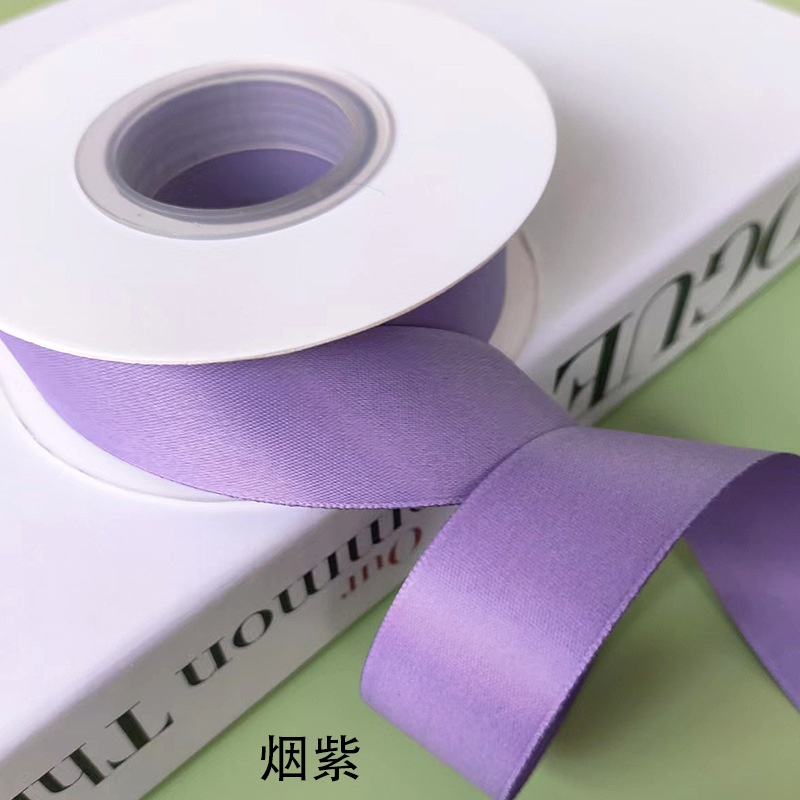 Cinta de algodón de poliéster de doble cara cinta de arco de color sólido mate accesorios para el cabello diy pajarita regalo flor cinturón de embalaje