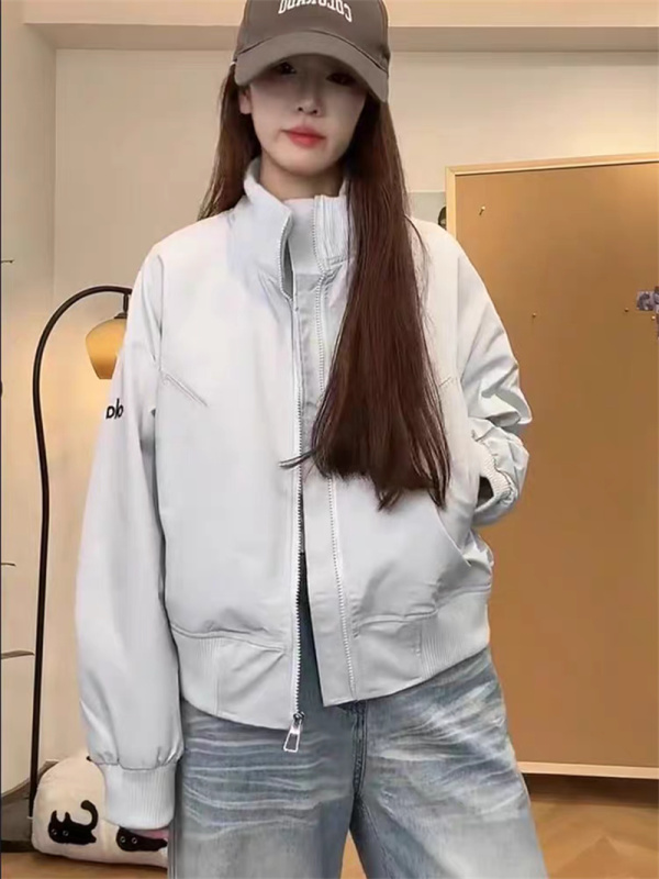 美式复古立领棒球服外套女2025秋季新款宽松小个子百搭夹克上衣潮|undefined