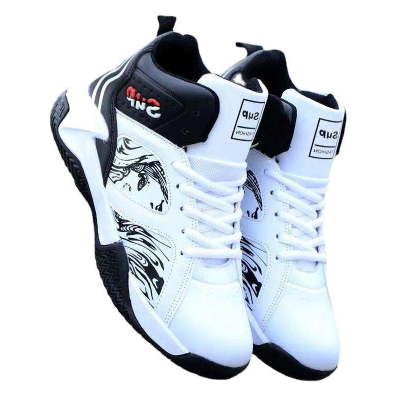 Оптовая продажа осенне-зимняя мужская обувь из искусственной кожи, баскетбольные кроссовки на высокой платформе, кроссовки на шнуровке, корейская модная трансграничная мужская обувь