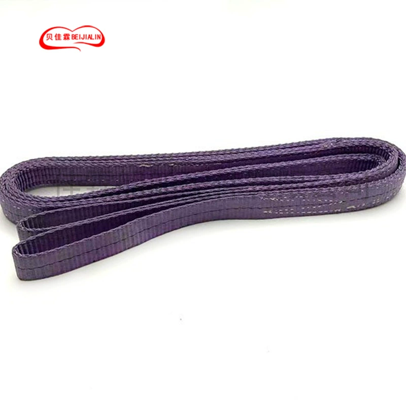 Кольцевой плоский строп, красочный подъемный ремень, полиэстеровый ремень для прицепа, два конца, двойная пряжка, промышленный подъемный полиэстеровый плоский подъемный ремень