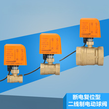 二線帶斷電復位黃銅電動內螺紋球閥AC220V代替電磁閥常閉開關閥門