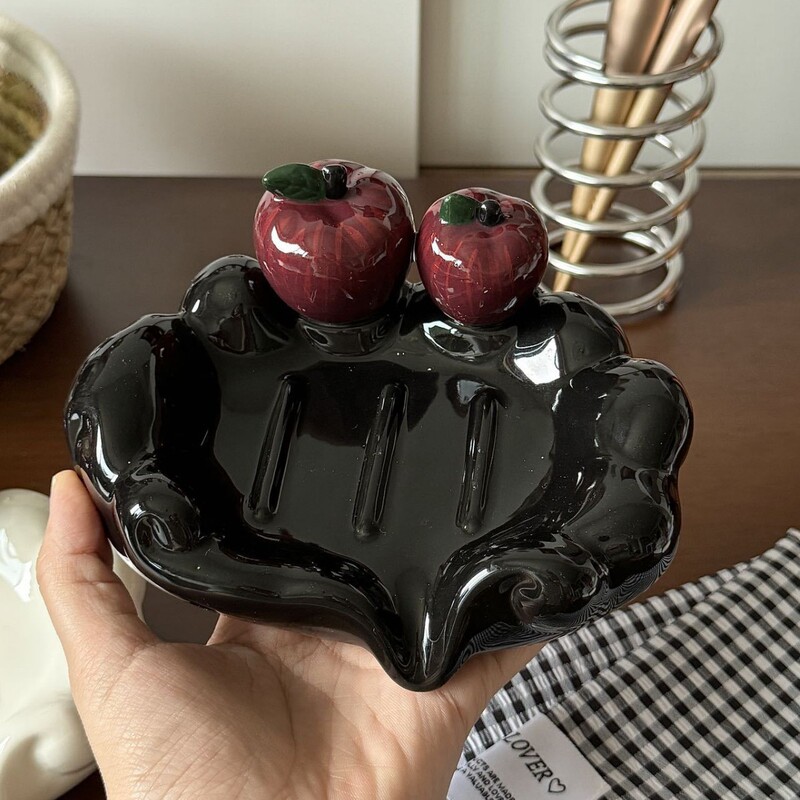 高品質のスネークフルーツソープディッシュ、軽くて豪華なセラミックソープディッシュ、排水用家庭用ソープディッシュ、洗面台用排水ラック|undefined