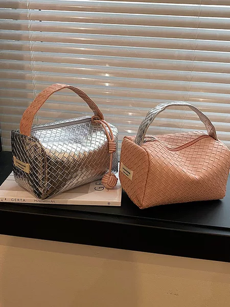 New Style Woven Portable Women's Bag Large Capacity Cosmetic Bag Portable Washing Women's Bag Fashionable All-match Travel