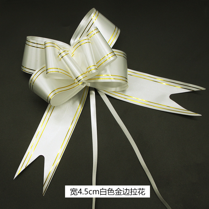 Álbum diversión Decoración de la boda borde dorado mano tire flor arco caja de regalo embalaje tire flor grande flor tirón al por mayor