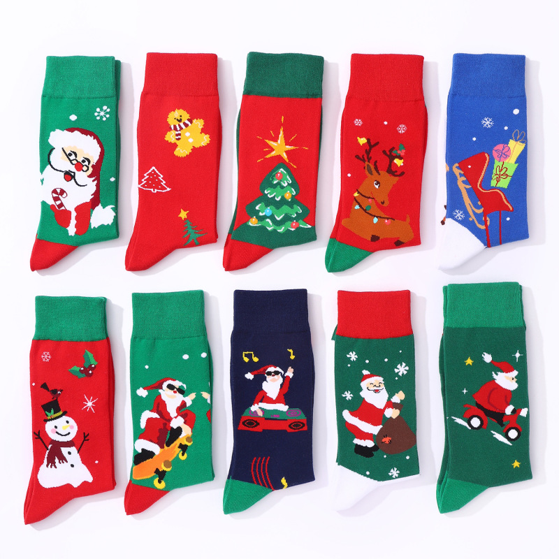 Haichin クロスボーダー クリスマス ミッドチューブ トレンド ソックス レディース ヨーロッパとアメリカのトレンド ブランド クリスマス ソックス ロングソックス メンズ イン トレンド ソックス|undefined